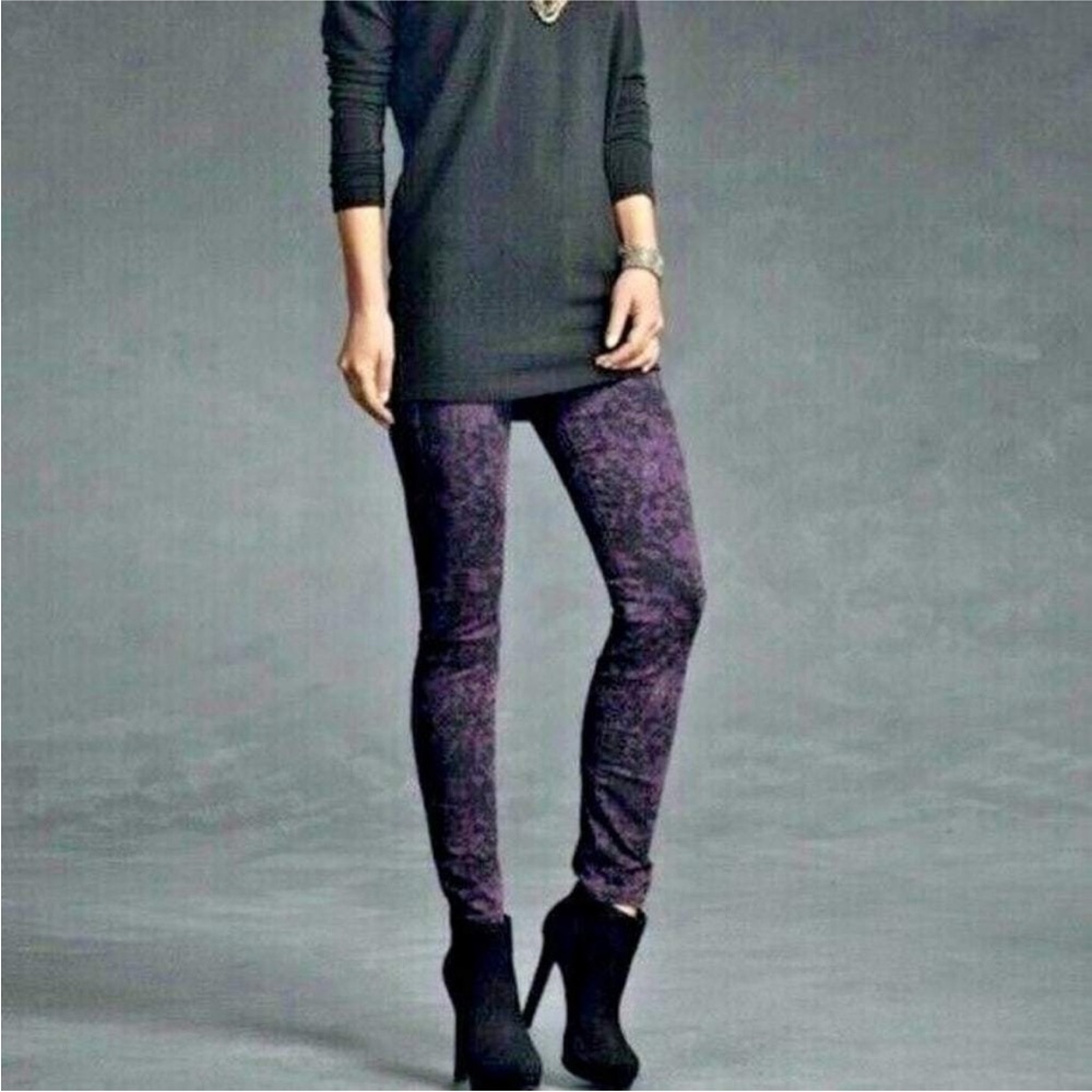 CAbi Purple Patterned Leggings